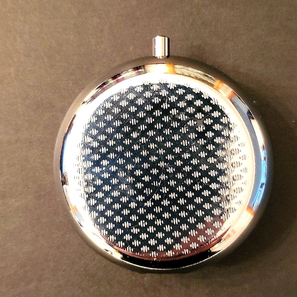 NEW Bejeweled Pillbox, Pink & Blue Crystals, Silver-tone - Picture 4 of 8